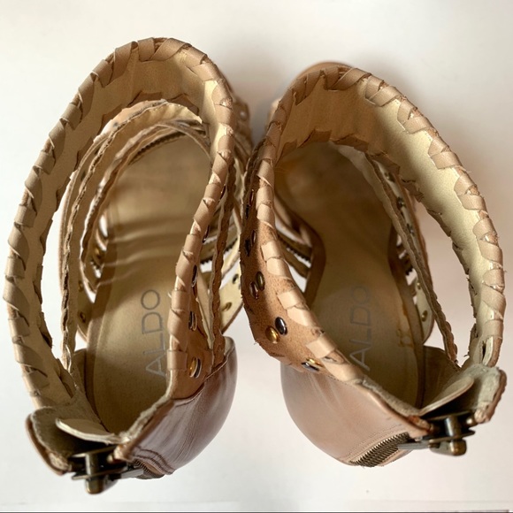 Aldo Tan studded strappy Tinder stiletto heels - Picture 7 of 7